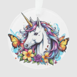 Acrylic Circle Ornament - Beautiful Unicorn