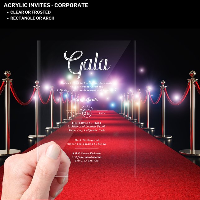 Acrylic Clear Corporate Gala Award Ceremony Modern Invitations (Creator Uploaded)