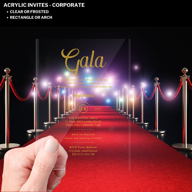 Acrylic Clear Corporate Gala Award Ceremony Modern Invitations (Creator Uploaded)