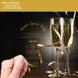 Acrylic Clear Product Launch Corporate Events Chic Invitations