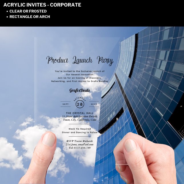 Acrylic Clear Product Launch Corporate Events Chic Invitations (Creator Uploaded)