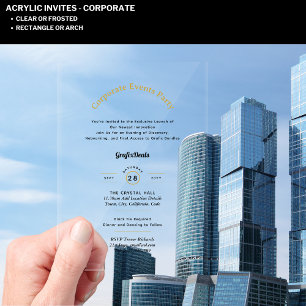 Acrylic Clear Product Launch Corporate Events Chic Invitations