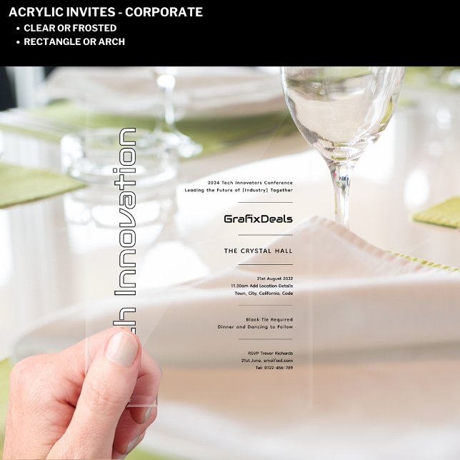 Acrylic Clear Tech Innovation Corporate Events Invitations (Creator Uploaded)