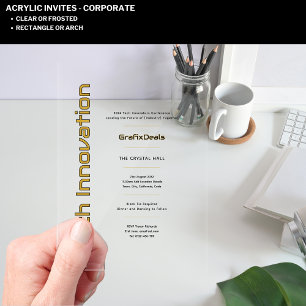 Acrylic Clear Tech Innovation Corporate Events Invitations