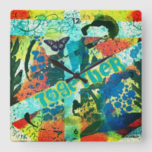 Acrylic Clock with Together Art