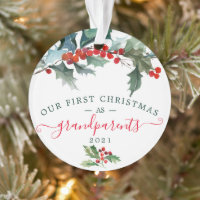 Acrylic First Christmas Ornaments - Grandparents