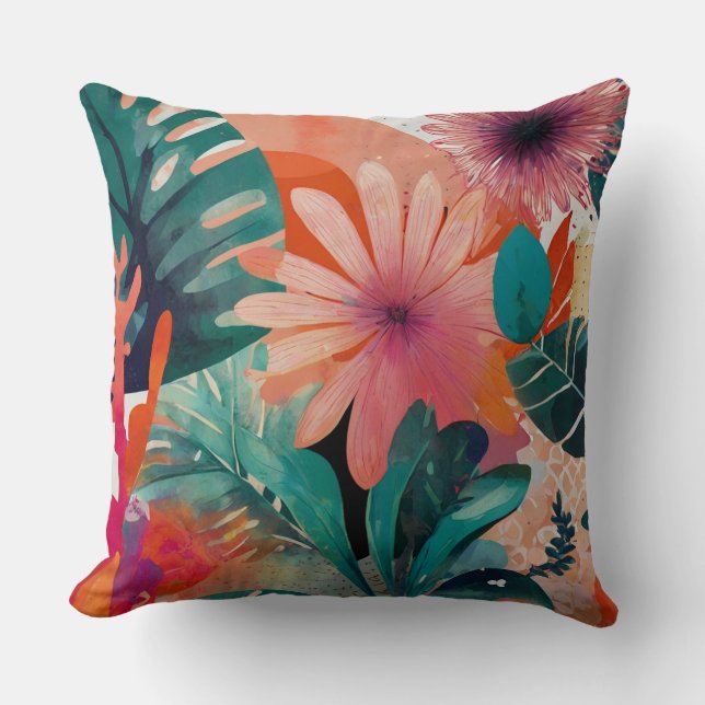 Acrylic floral decor cushion (Front)