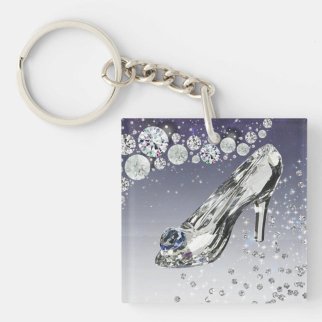 Acrylic Glass with Glass Shoe Key Ring (Front)