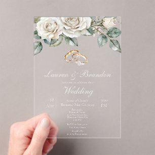 Acrylic Greenery floral Wedding invitation