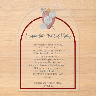 Acrylic Immaculate Heart of Mary Prayer Card Invitations