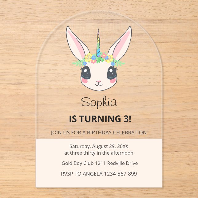 Acrylic Invitation (Front)
