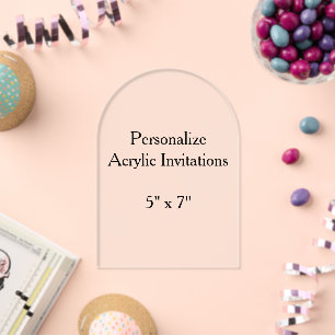 Acrylic Invitation 5" x 7" Clear Acrylic
