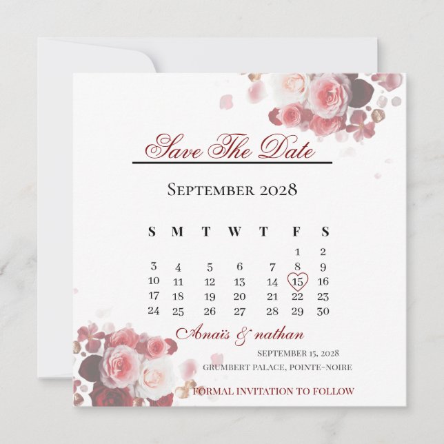 Acrylic Invitation save the date  (Front)