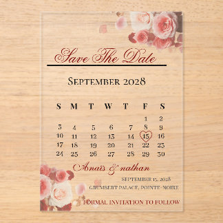 Acrylic Invitation save the date