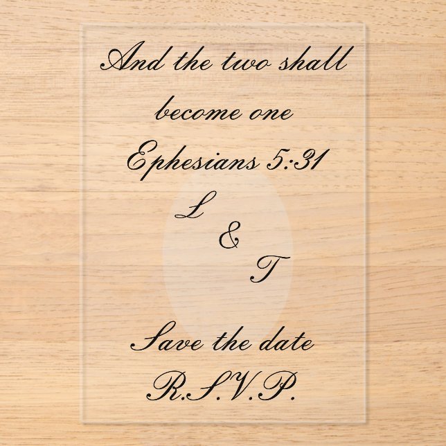 Acrylic invites acrylic invitations (Front)