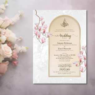 Acrylic Islamic Wedding Invitation   Arch Magnolia