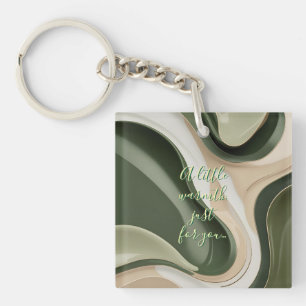 Acrylic keychain in stylish abstract graphic