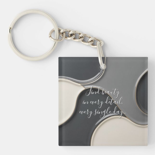 Acrylic keychain in stylish abstract graphic (Front)