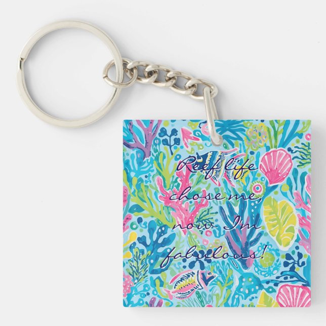Acrylic keychain in stylish graphic (Front)