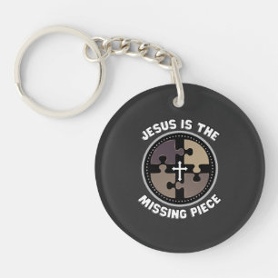 Acrylic Keychain Jesus Is The Missing Piece.