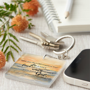 Acrylic keychain-Micah 6:8 Key Ring