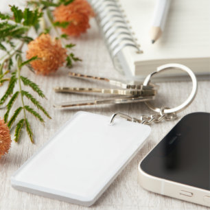 Acrylic Keychain, Rectangle (double-sided) Key Ring