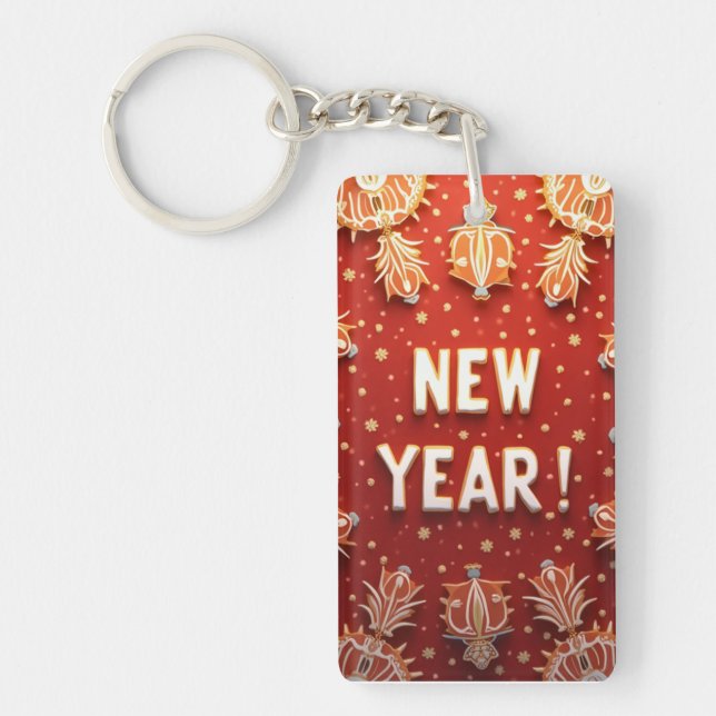 Acrylic Keychain, Rectangle (double-sided) Key Ring (Front)