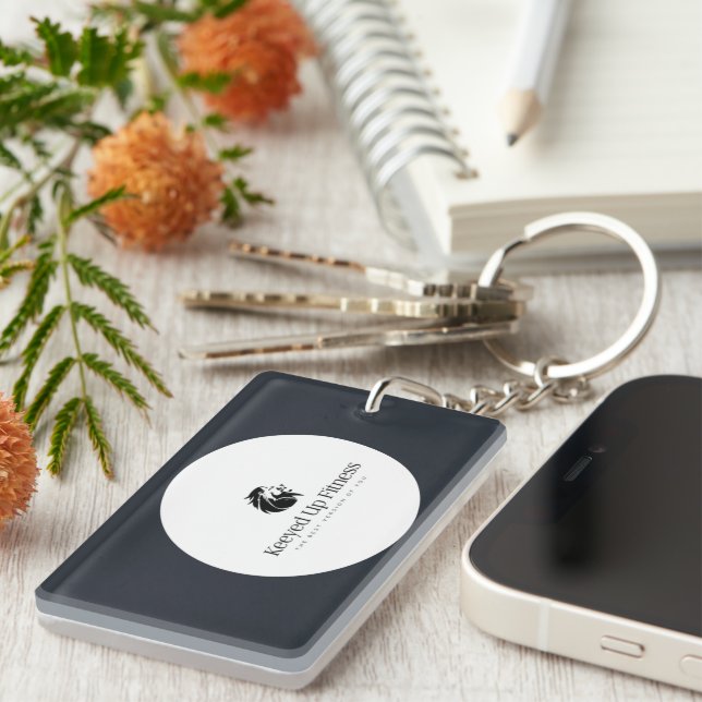 Acrylic Keychain, Rectangle (double-sided) Key Ring (Front Right)