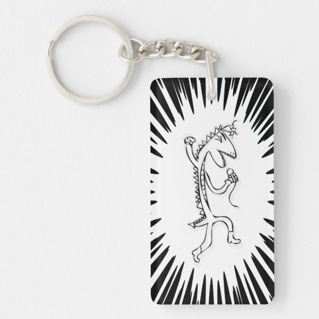 Acrylic Keychain, Rectangle (double-sided) Key Ring (Front)