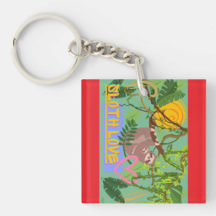 Acrylic Keychain Sloth Love, Wildlife