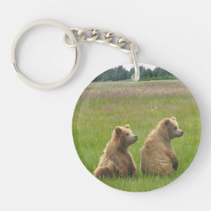 Acrylic Keychain w/ grizzly bear cubs