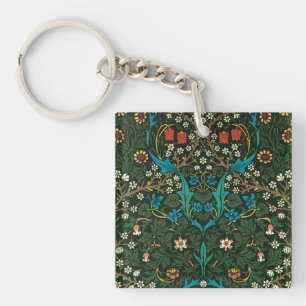 ACRYLIC KEYCHAIN : WILLIAM MORRIS "TULIPS" DESIGN