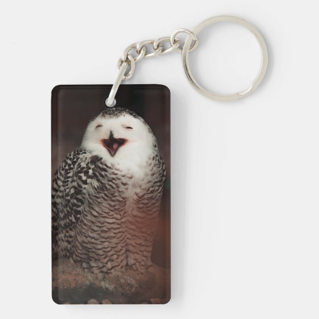 Acrylic Keychain With Cute Owl Design (Back)