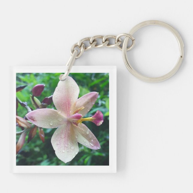 Acrylic Keychain with flower (Back)