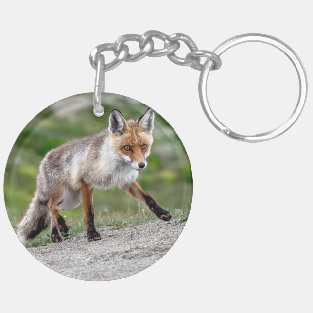Acrylic Keychain with Unique Fox Design (Back Left)