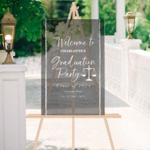 Acrylic Law School Graduation Welcome Party Sign