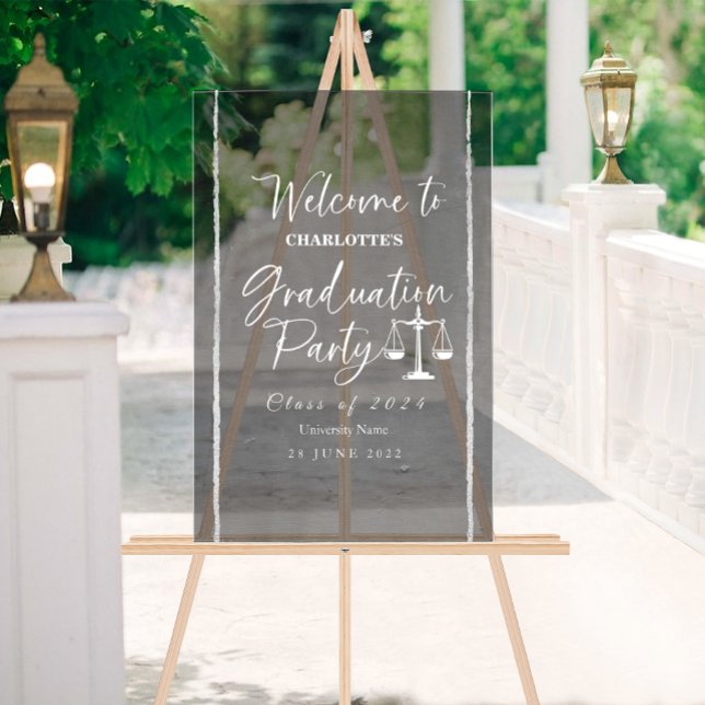 Acrylic Law School Graduation Welcome Party Sign (Creator Uploaded)