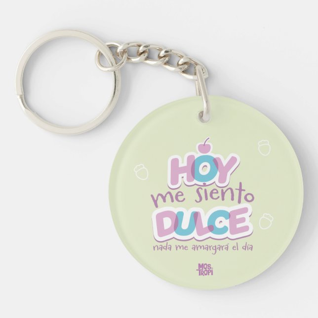 Acrylic Llavero Pregnancy Today I feel sweet Key Ring (Front)