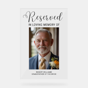 Acrylic Memorial Sign for Wedding Reserved Chair