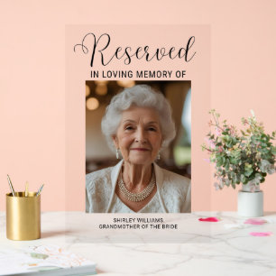 Acrylic Memorial Sign for Wedding Reserved Chair