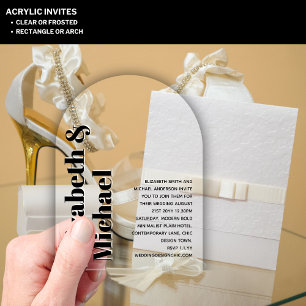 Acrylic Modern Minimalist Simple Bold Plain Black  Acrylic Invitations