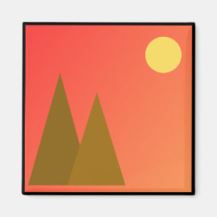Acrylic modern sunrise illustration magnet