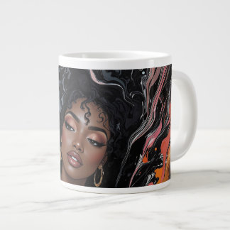 Acrylic Motion Art Design African-American Beauty Large Coffee Mug