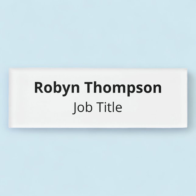 Acrylic Name Tag Magnetic Minimalist Professional (MISOOK Magnetic White Name Tag )