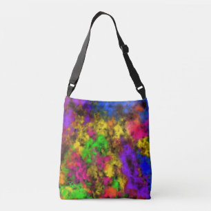 Acrylic Neon Colors Paint Splatter Splash Abstract Crossbody Bag