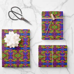 Acrylic Neon Colors Paint Splatter Splash Abstract Wrapping Paper Sheet