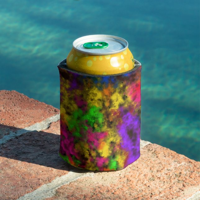 Acrylic Neon Colours Paint Splatter Splash Abstrac Can Cooler (In Situ Pool)