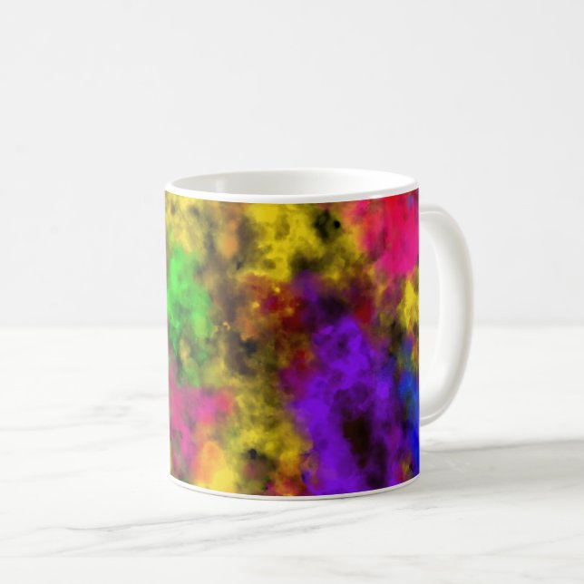 Acrylic Neon Colours Paint Splatter Splash Abstrac Coffee Mug (Front Right)