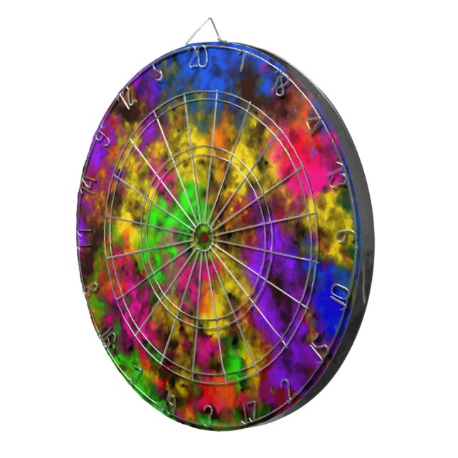 Acrylic Neon Colours Paint Splatter Splash Abstrac Dartboard (Front Right)