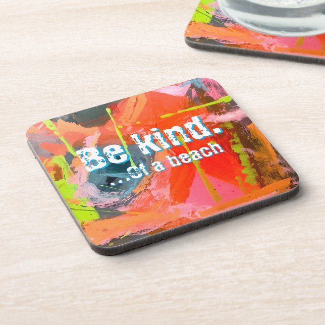 Acrylic Ornament with original abstract art Coaster (Left Side)